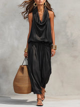 Eleanor | Draped Sleeveless Two-Piece Set