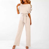 Cecily | Elegant Wide-Leg Jumpsuit with Tie Belt