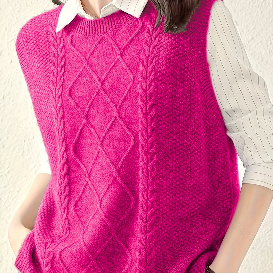 Elaine | Cable-Knit Sleeveless Sweater Vest