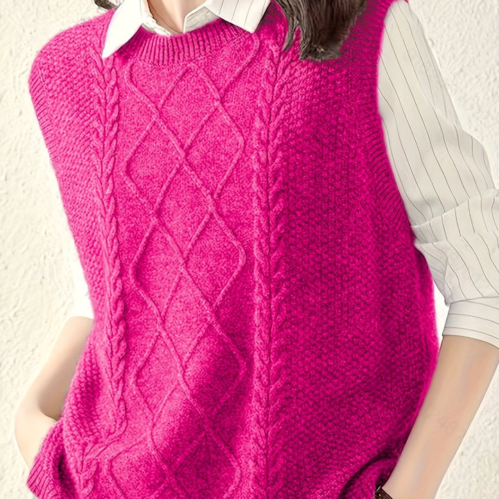 Elaine | Cable-Knit Sleeveless Sweater Vest