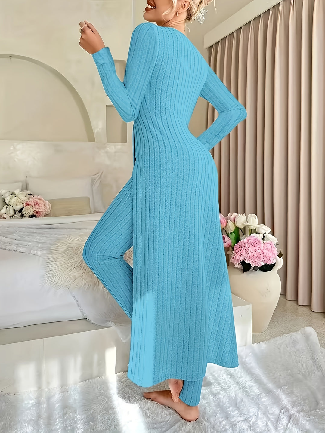 Georgina | Ribbed Lounge Two-Piece Set