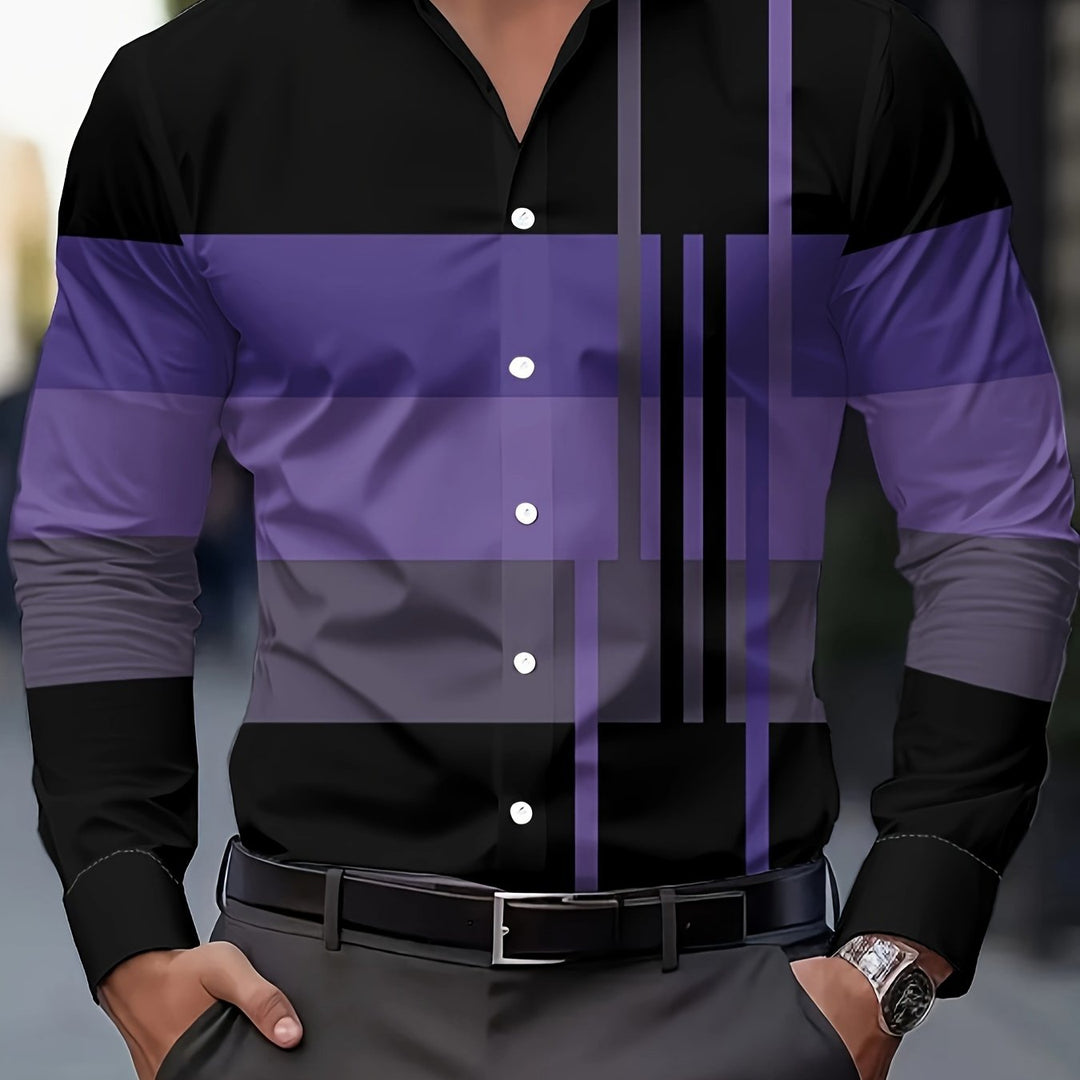 Nathan | Refined Colorblock Button-Up Shirt
