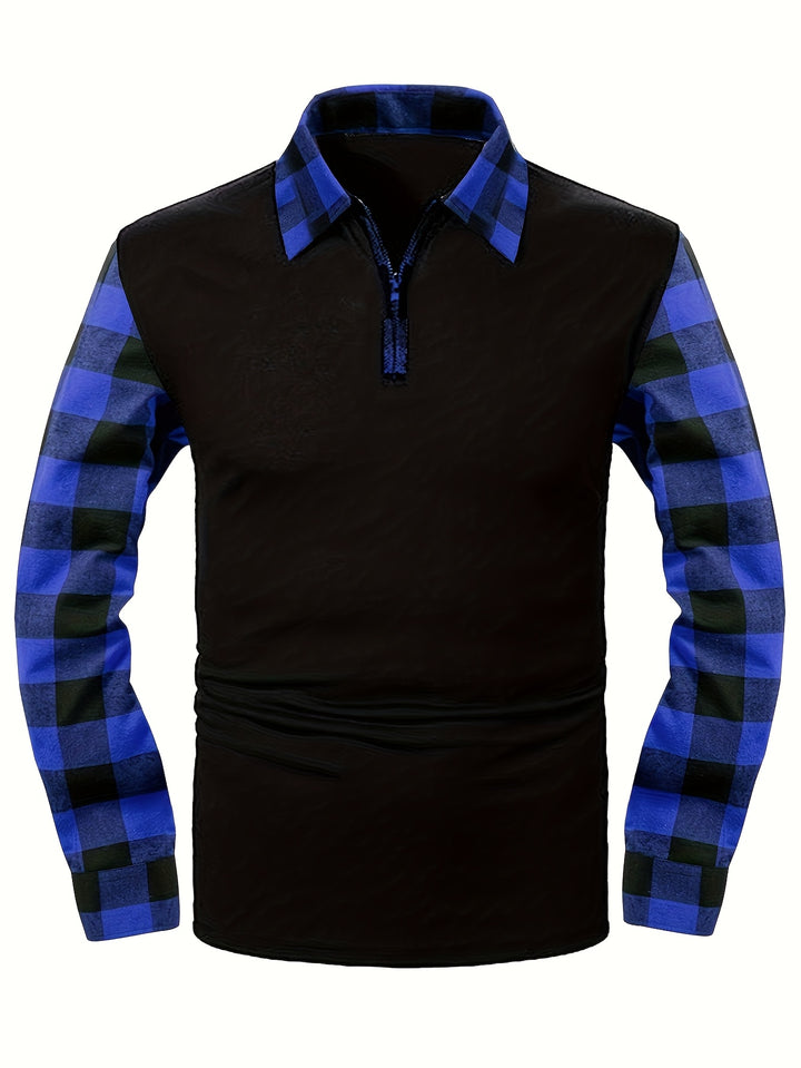 Donovan | Half-Zip Plaid-Sleeve Casual Shirt