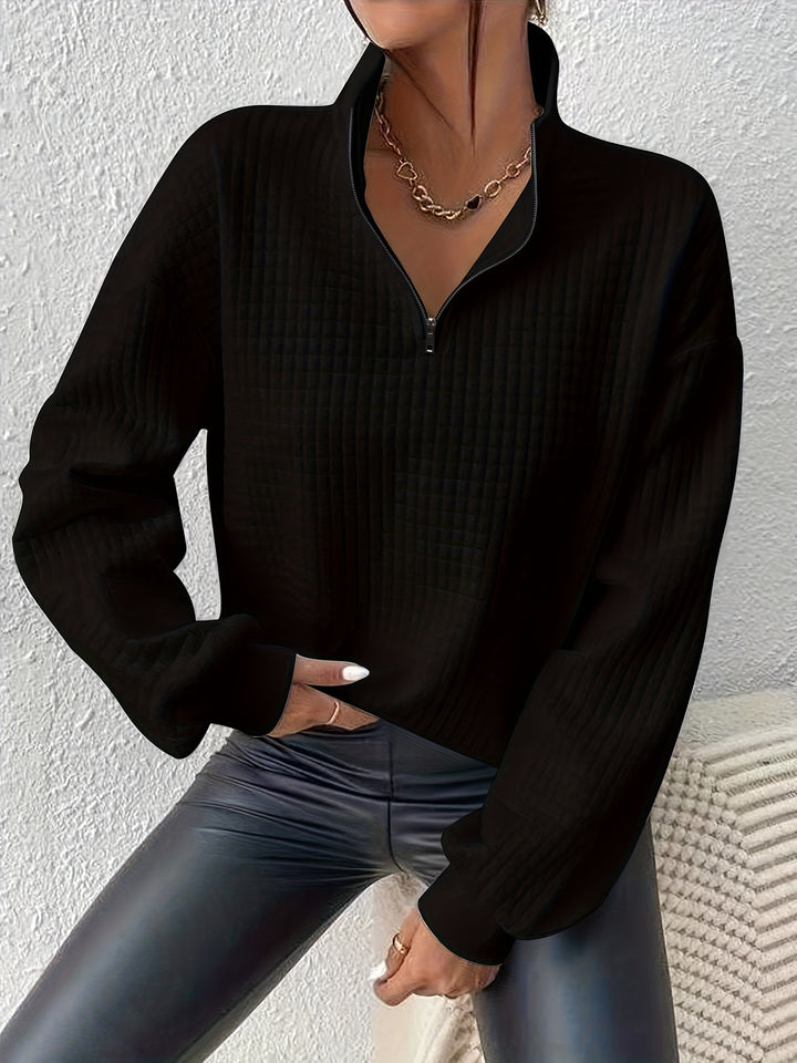 Corinna | Textured Half-Zip Pullover