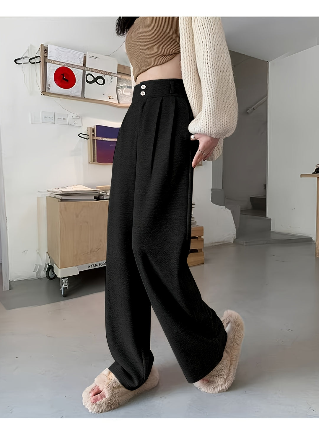 Penelope | High-Waisted Wide-Leg Trousers