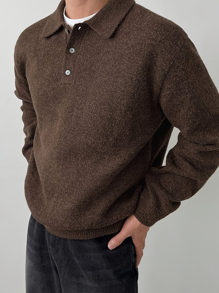Garrett | Refined Collared Polo Sweater