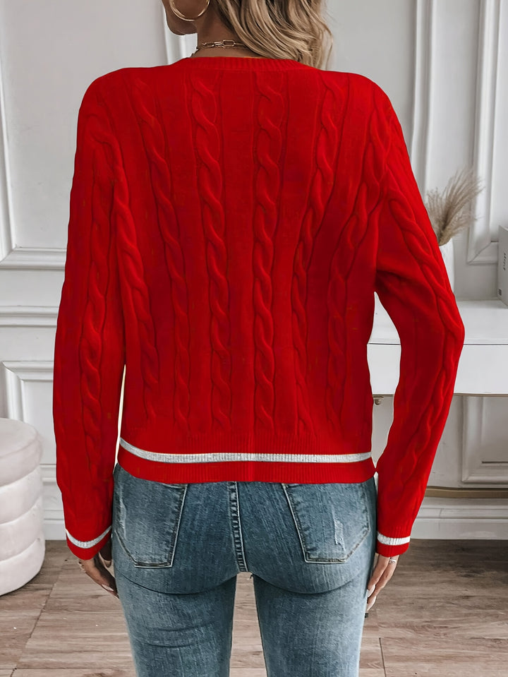 Brielle | Cable-Knit Button-Front Cardigan