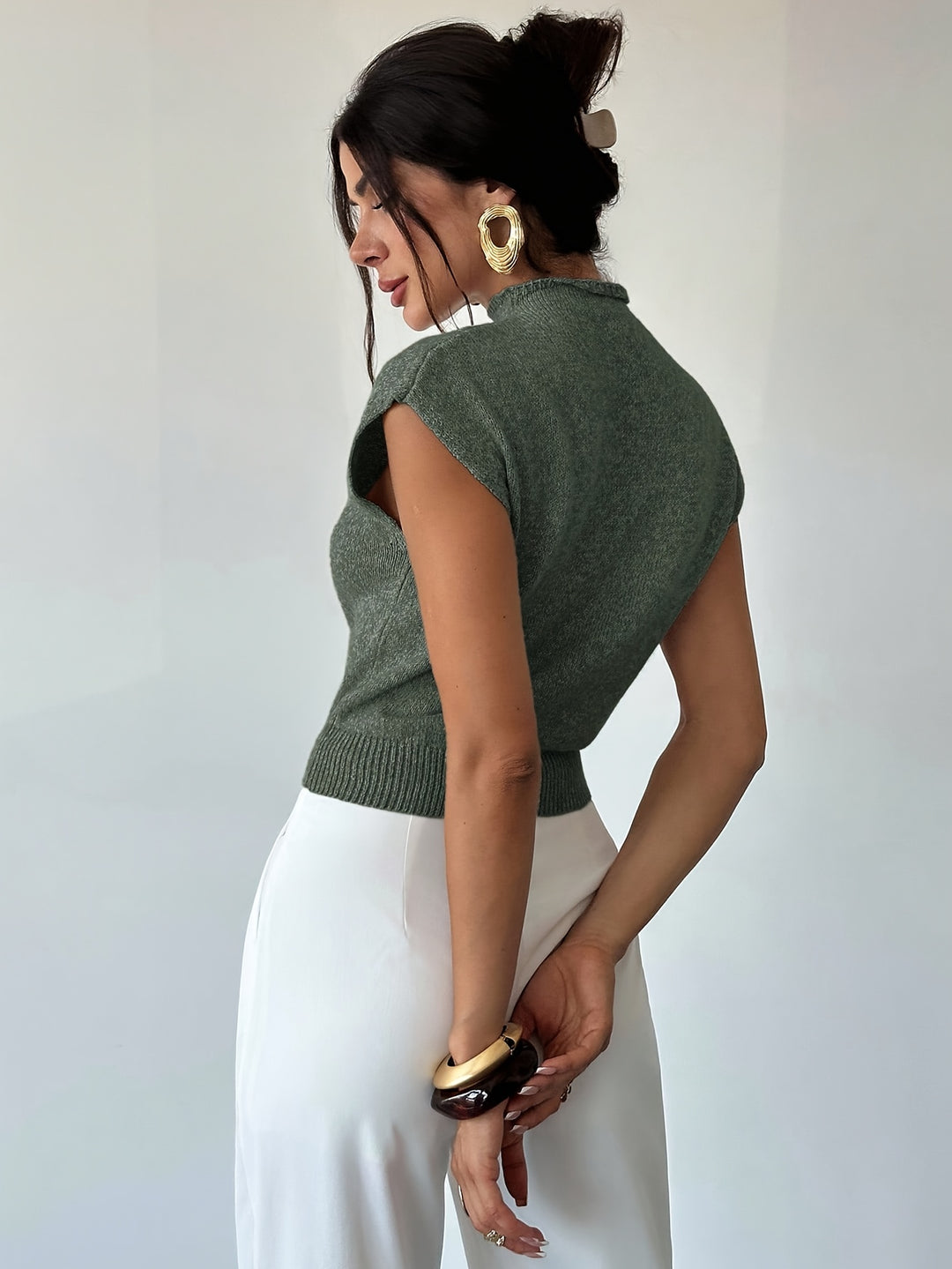 Simone | Refined Mock-Neck Knit Top