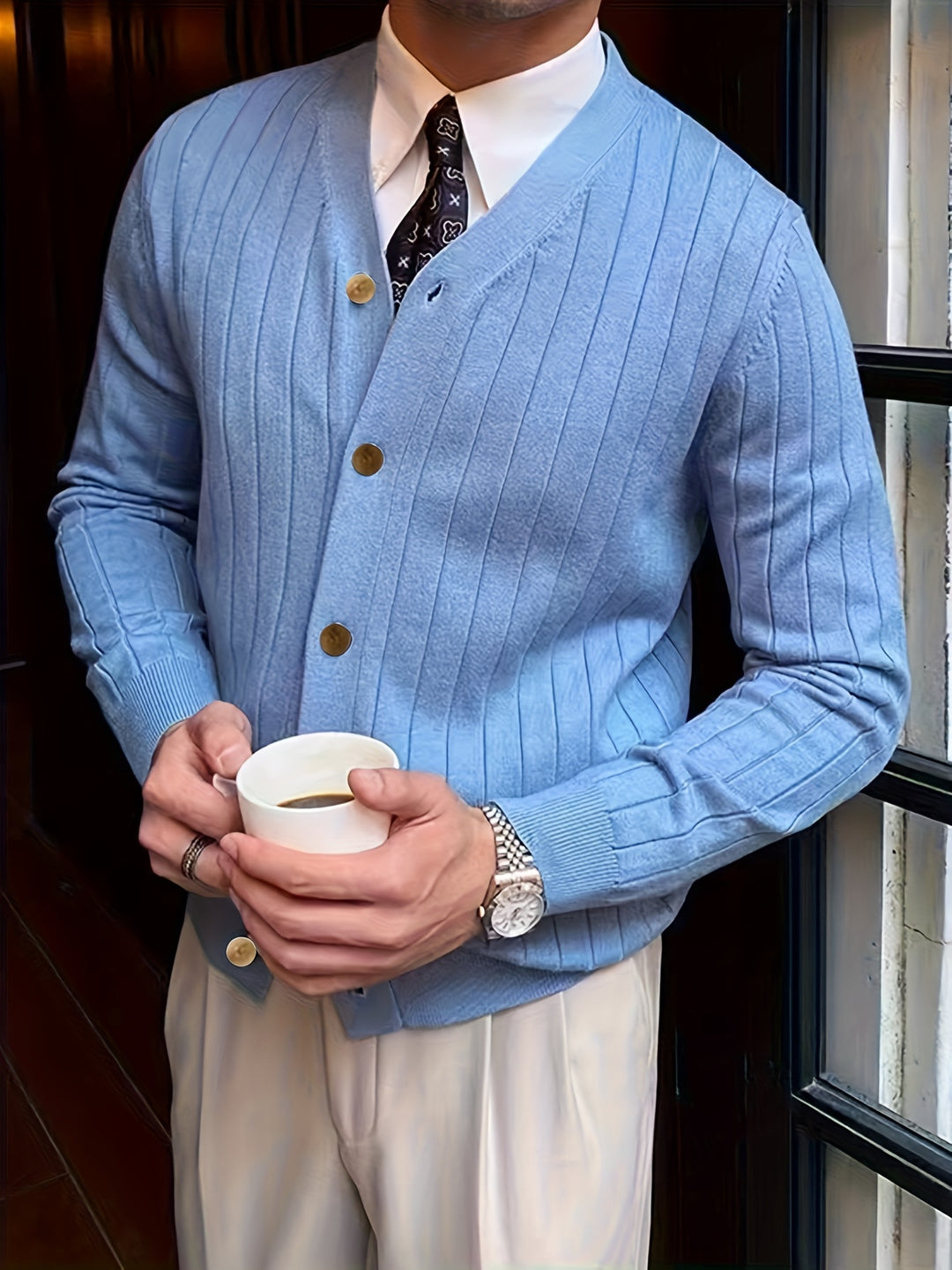 Leland | Ribbed Button-Up Cardigan