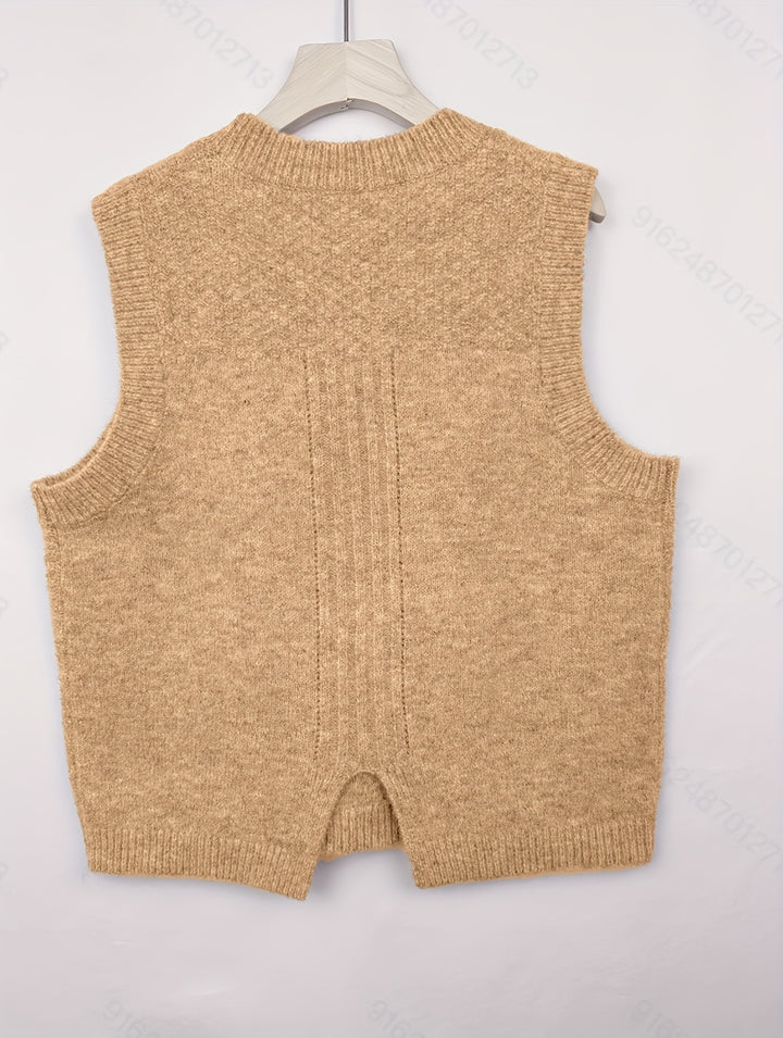 Elaine | Cable-Knit Sleeveless Sweater Vest