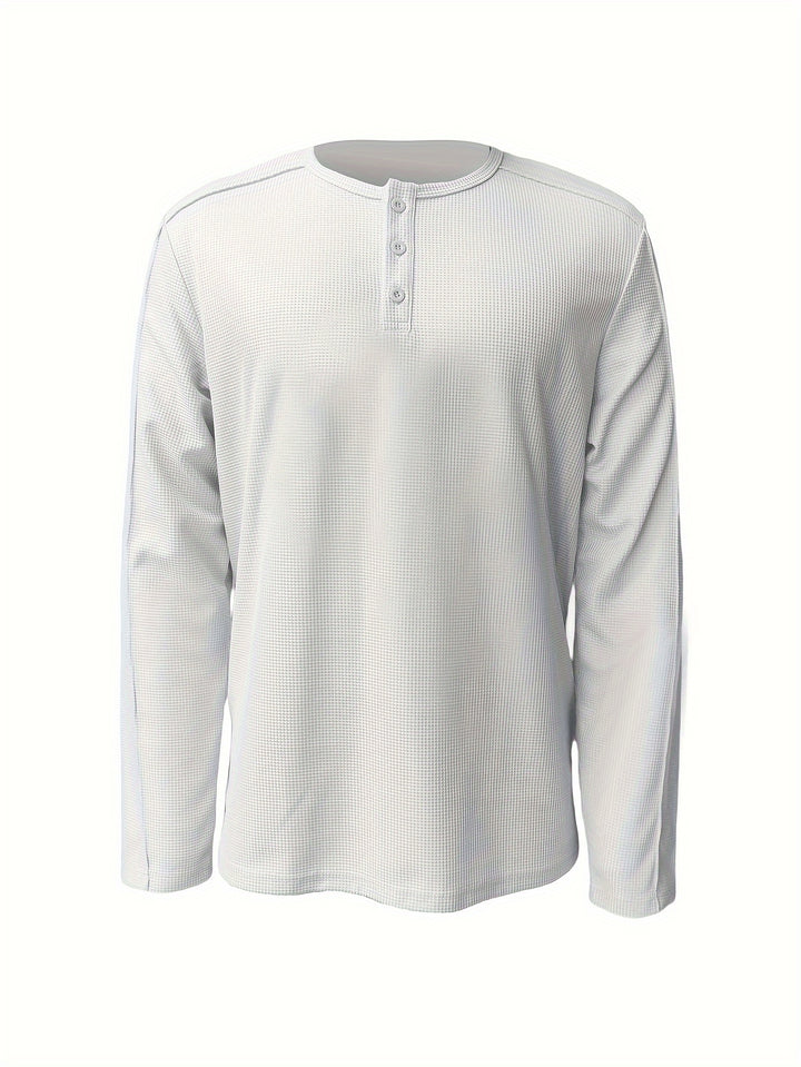 Jonah | Textured Long-Sleeve Henley Shirt