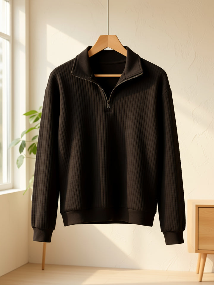 Corinna | Textured Half-Zip Pullover