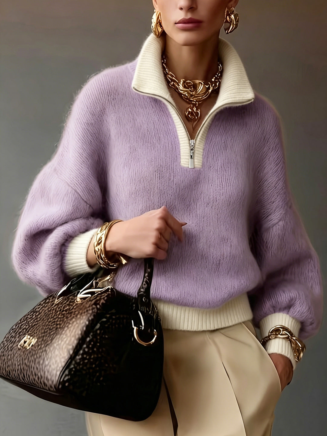 Giselle | Relaxed Half-Zip Sweater