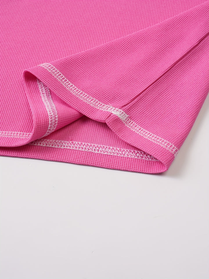 Maxwell | Textured Button-Neck Tee