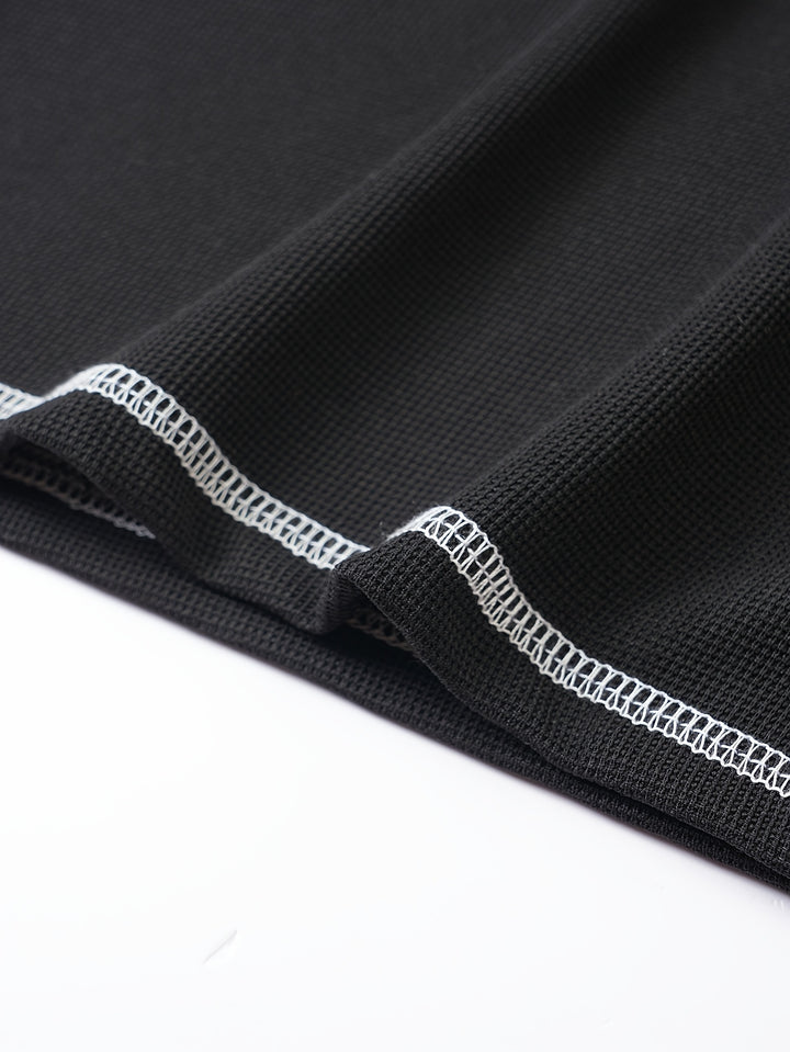 Maxwell | Textured Button-Neck Tee