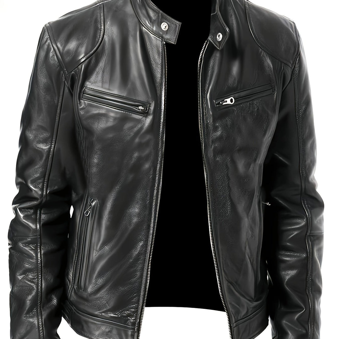 Bruno | Classic Stand-Collar Moto Jacket