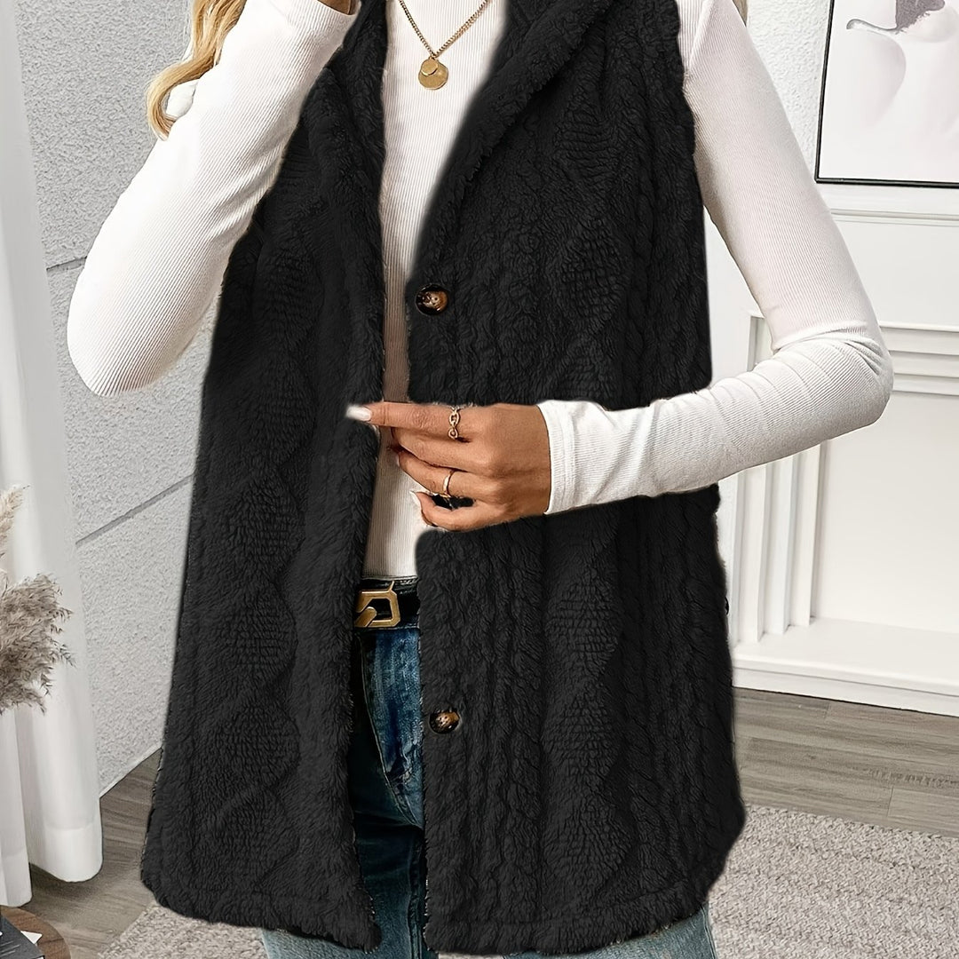Greta | Cozy Hooded Button-Front Vest