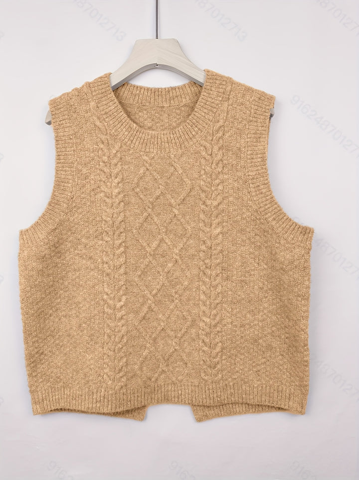 Elaine | Cable-Knit Sleeveless Sweater Vest