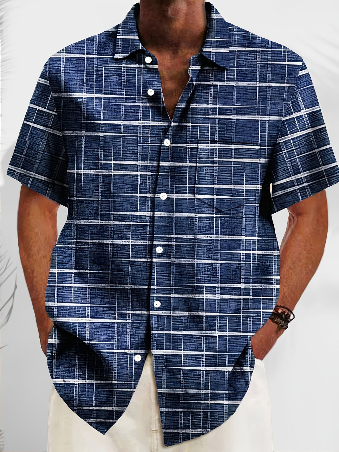 Weston | Textured Grid Short Sleeve Shirt