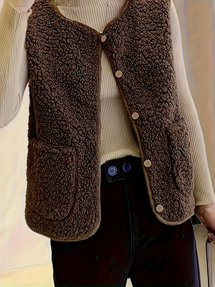 Georgia | Cozy Button-Front Vest