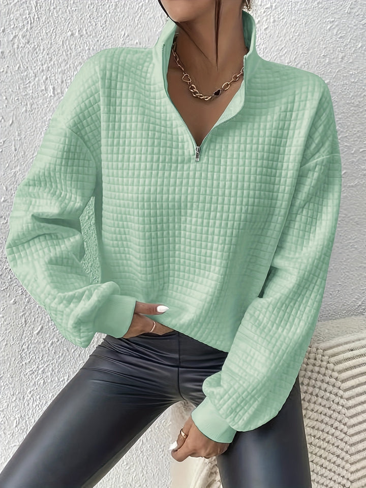 Corinna | Textured Half-Zip Pullover