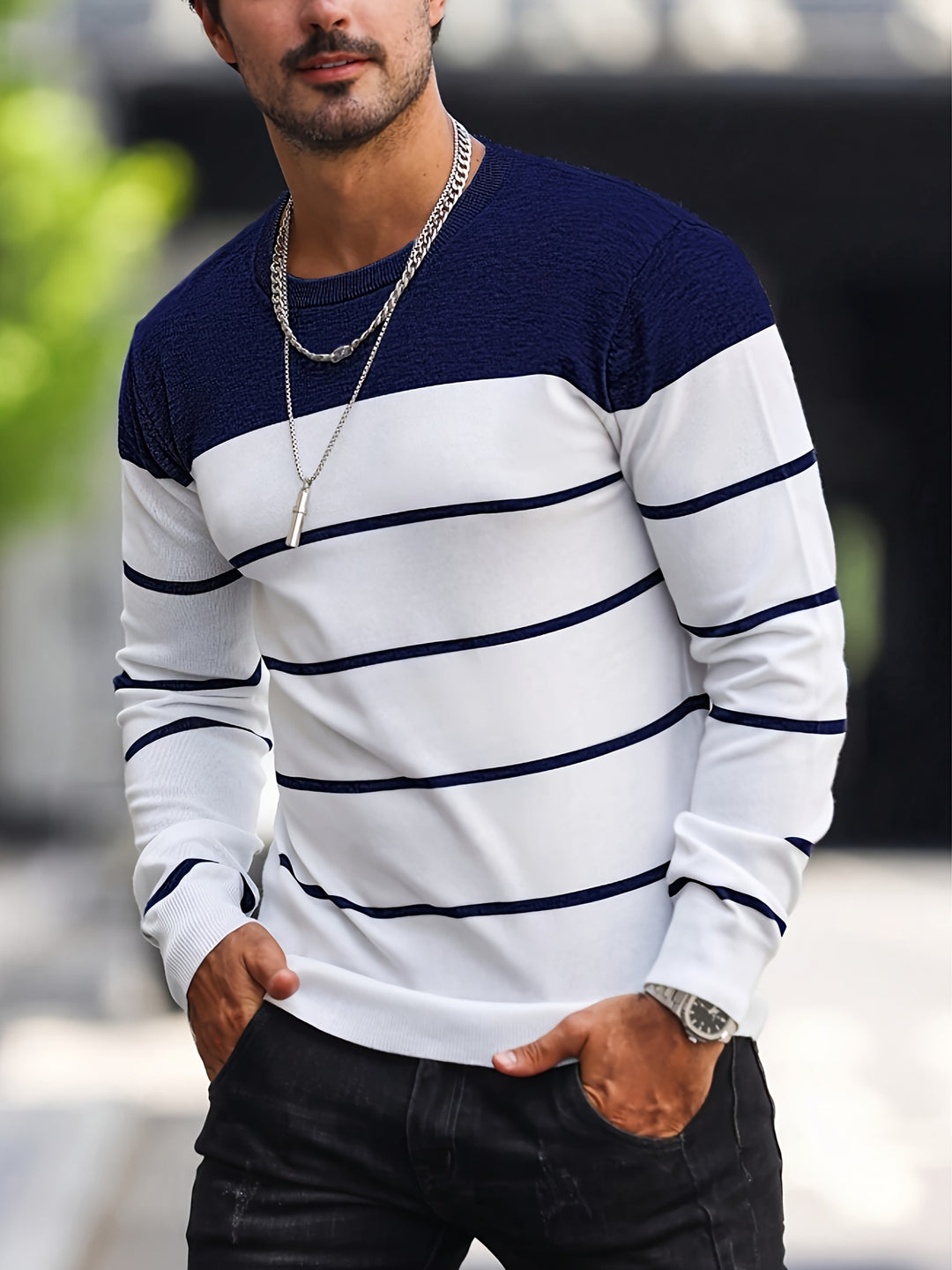 Bennington | Classic Striped Crew Neck Sweater