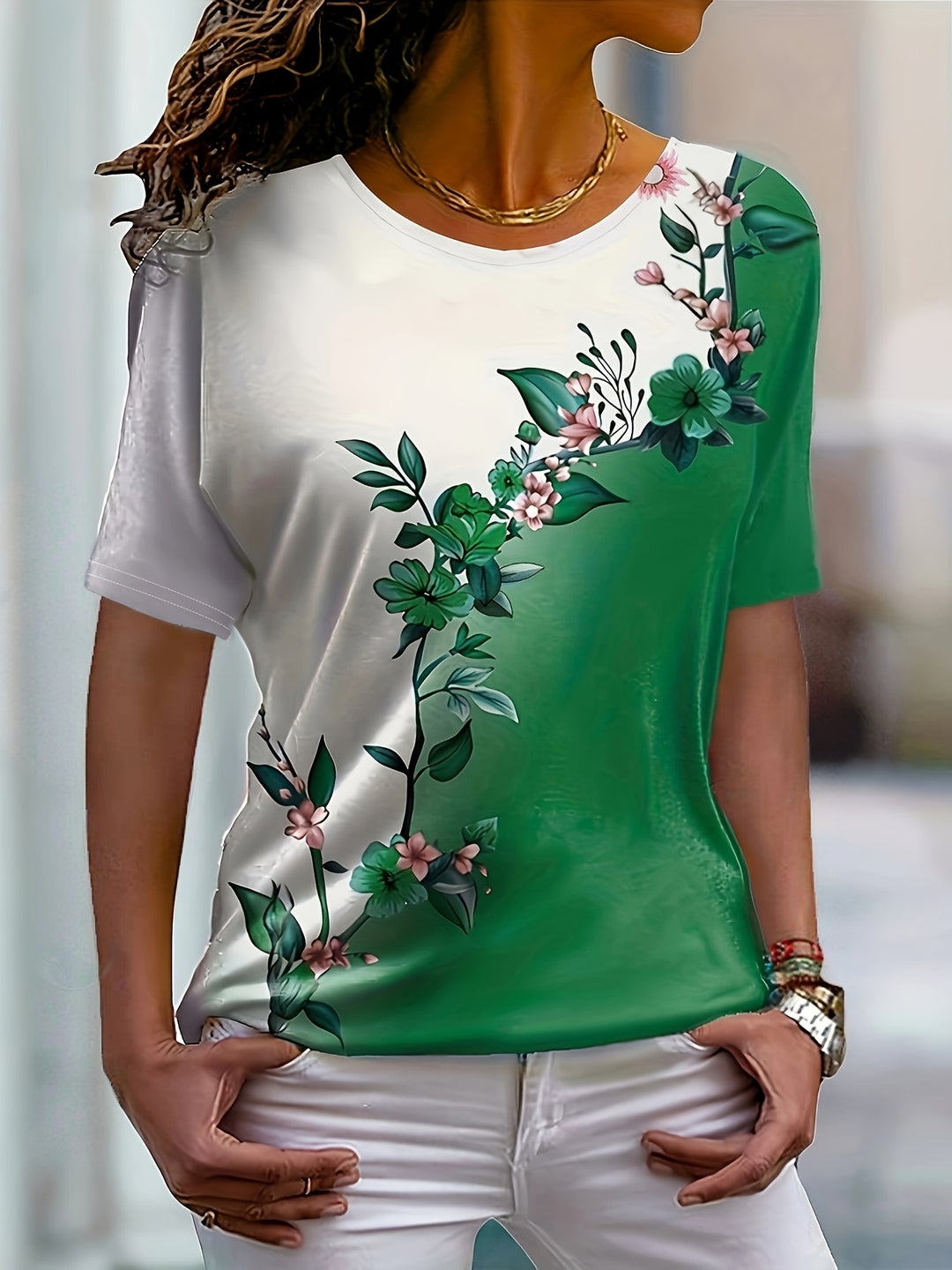 Meredith | Floral Gradient Top