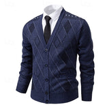 Duncan | Refined Argyle Button-Up Cardigan