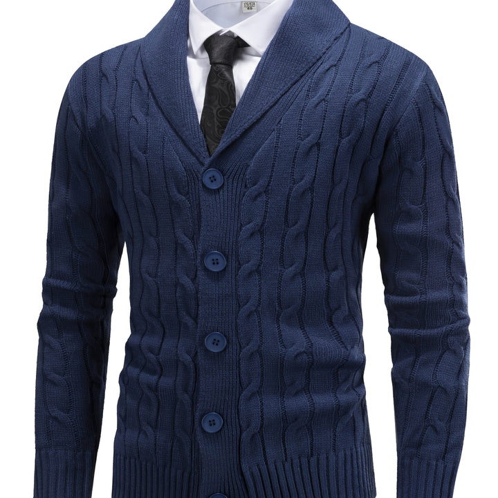 Leonard | Cable-Knit Shawl Collar Cardigan