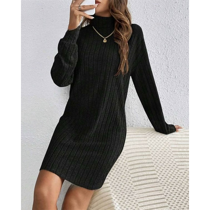Saskia | High-Neck Ribbed Dress