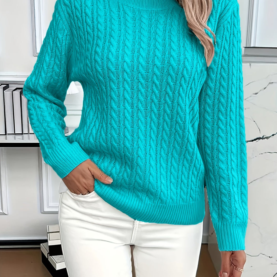 Elspeth | Cable-Knit Round Neck Sweater