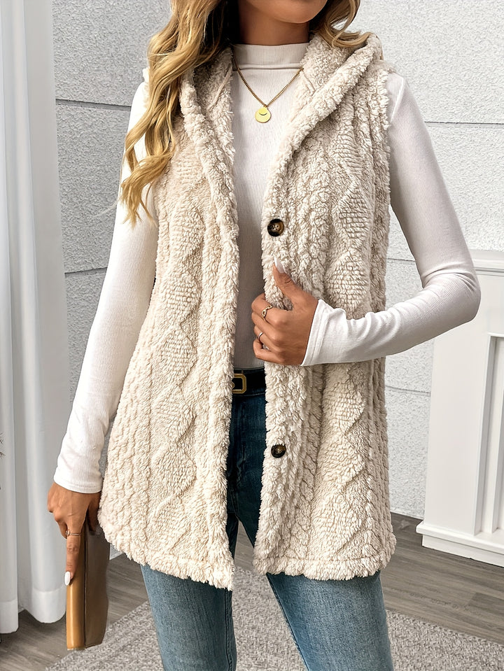 Greta | Cozy Hooded Button-Front Vest