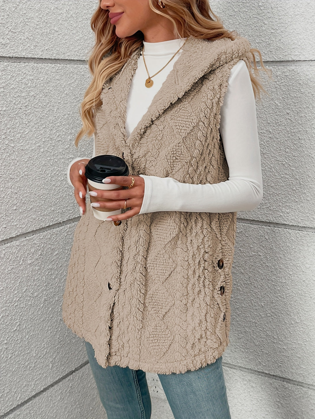 Greta | Cozy Hooded Button-Front Vest
