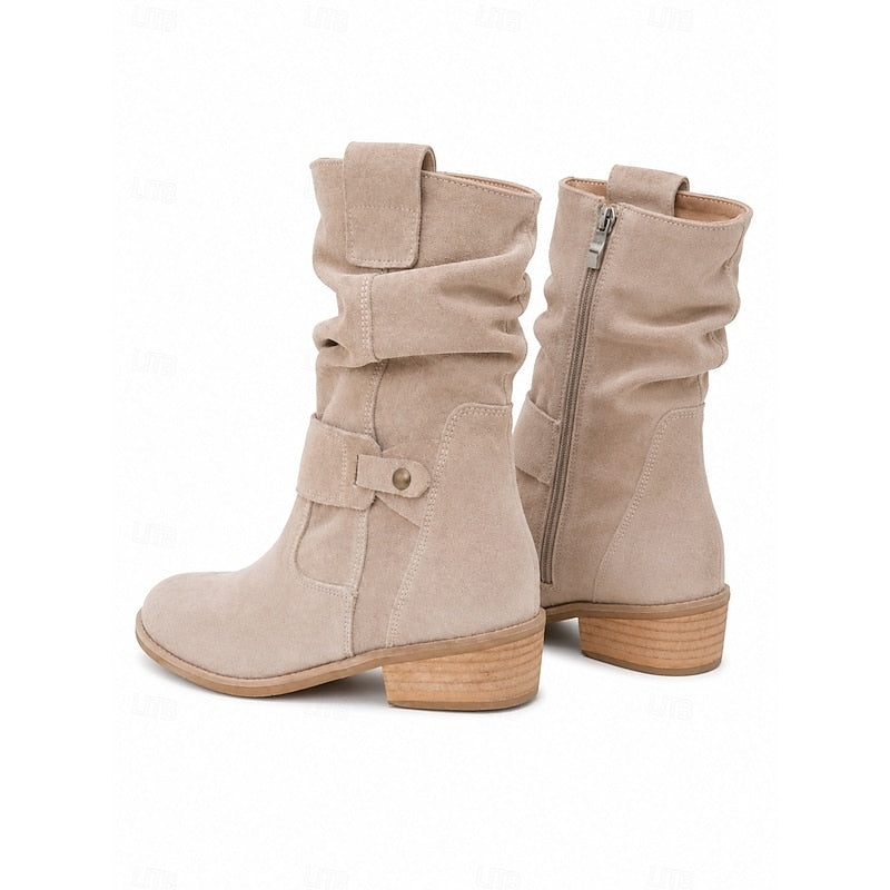 Annika | Slouchy Buckle Ankle Boots