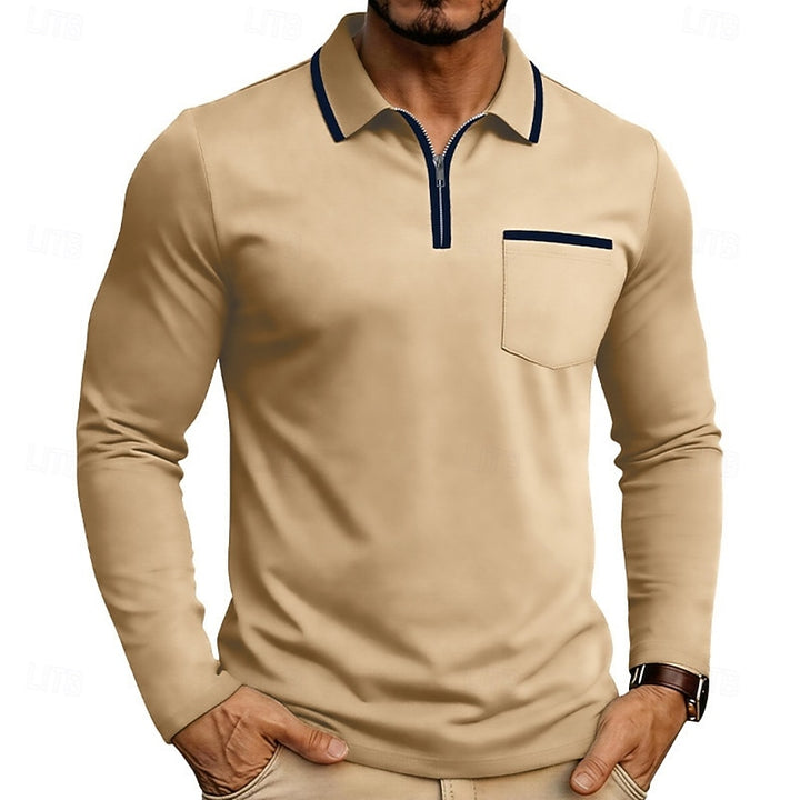 Maddox | Refined Quarter-Zip Long Sleeve Polo