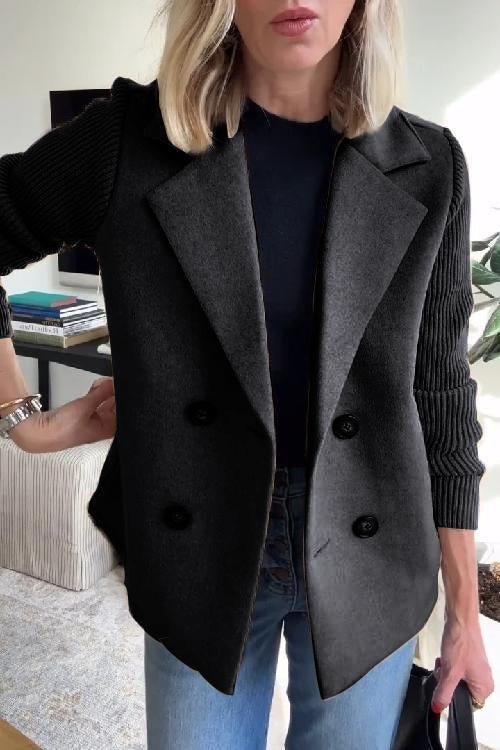 Alina | Elegant Knit-Sleeve Blazer