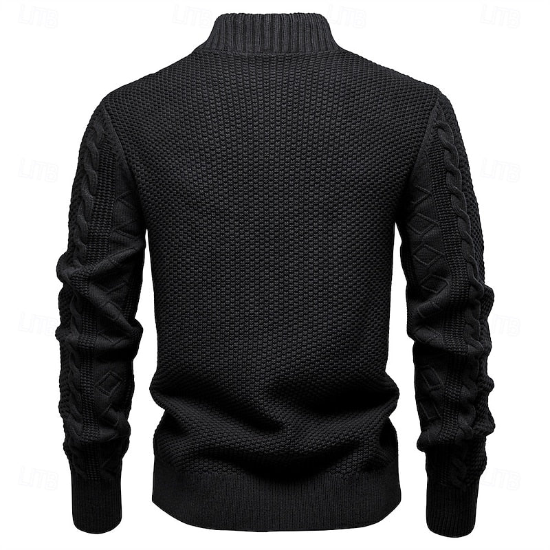 Sheldon | Cable-Textured Zip Cardigan