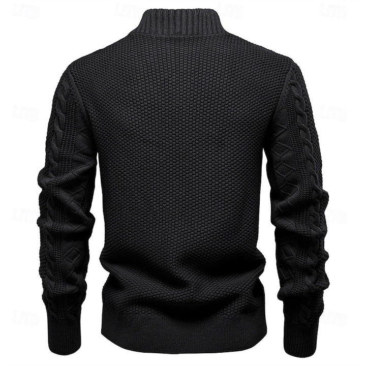 Sheldon | Cable-Textured Zip Cardigan