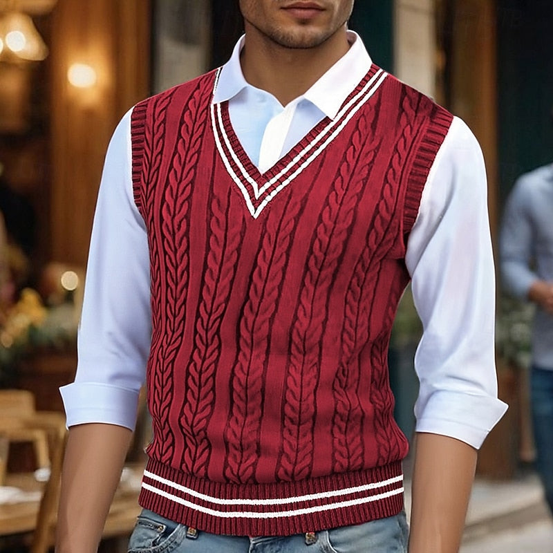 Prescott | Cable-Knit V-Neck Sweater Vest
