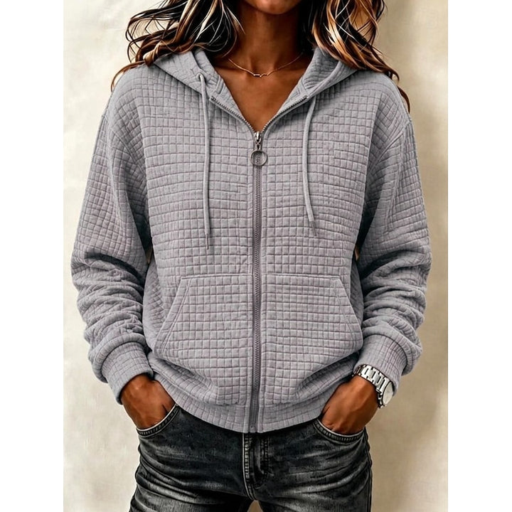 Freya | Textured Zip-Up Hoodie
