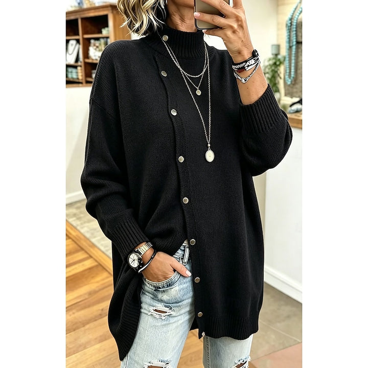 Willa | Buttoned Turtleneck Cardigan