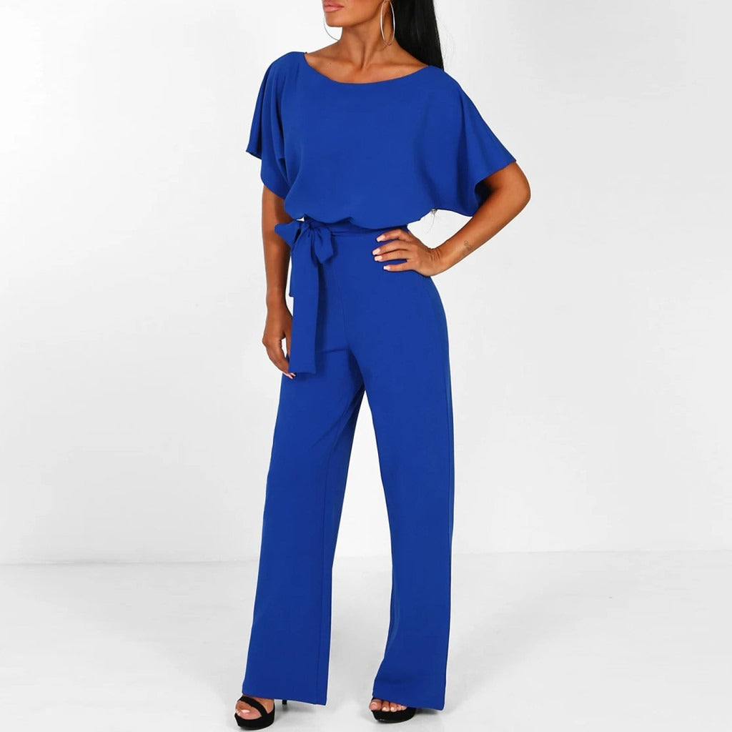Cecily | Elegant Wide-Leg Jumpsuit with Tie Belt