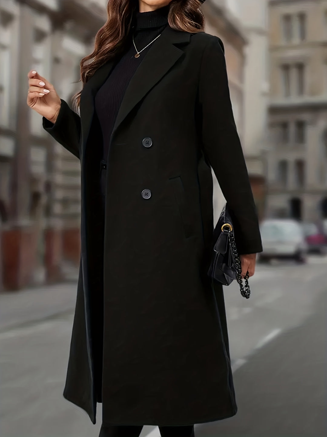 Selene | Tailored Double-Breasted Long Coat
