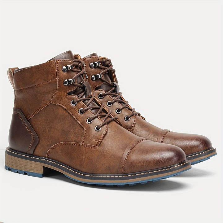 Logan | Cap-Toe Lace-Up Ankle Boots