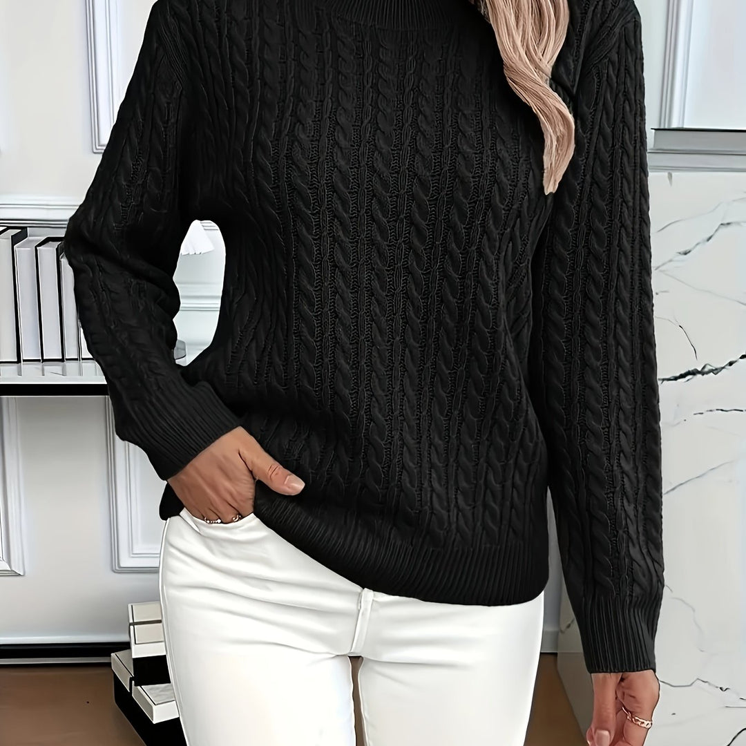Elspeth | Cable-Knit Round Neck Sweater