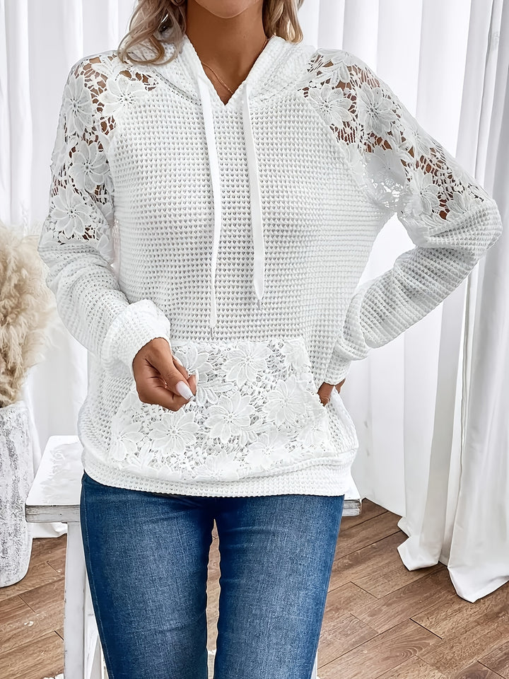 Lenora | Lace-Detail Hooded Top