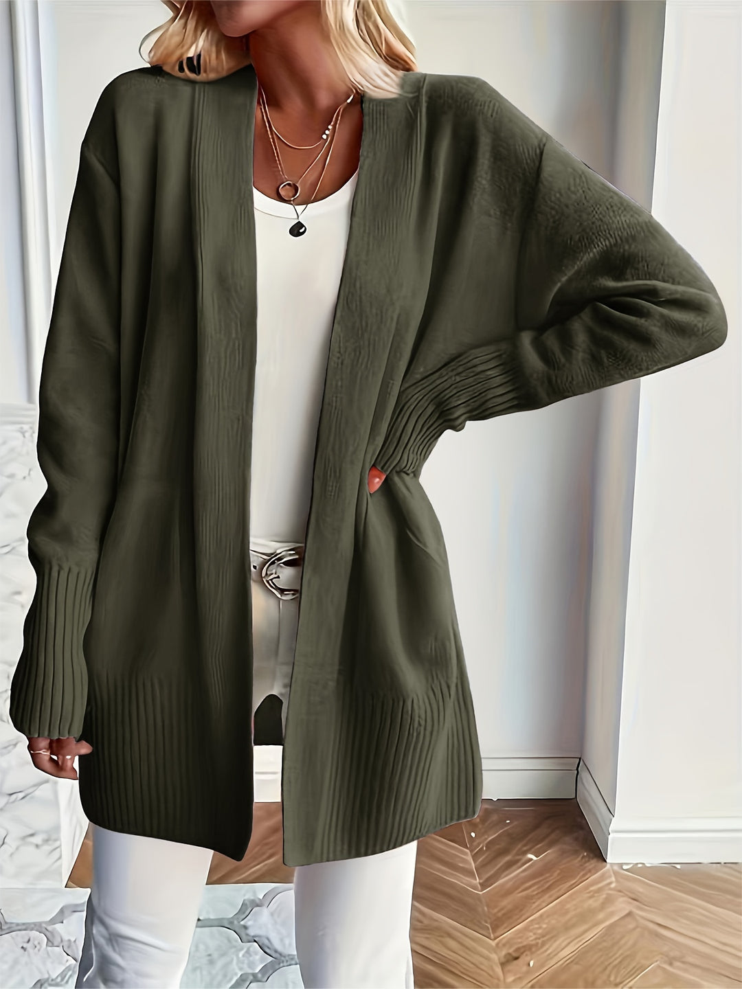 Charlotte | Draped Open-Front Cardigan