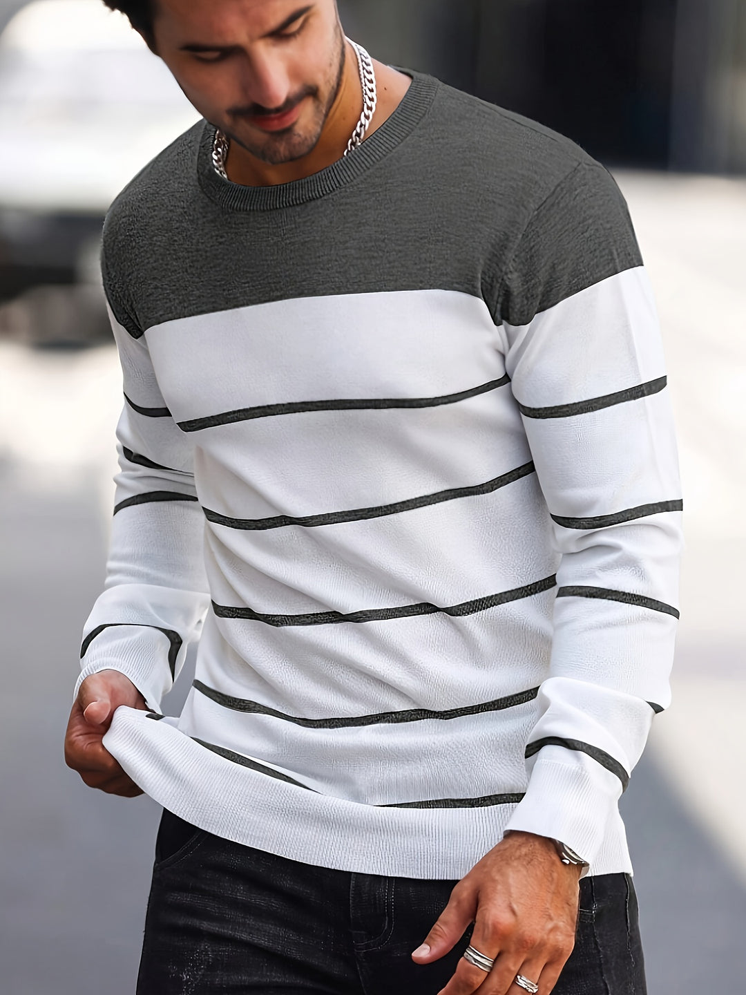 Bennington | Classic Striped Crew Neck Sweater