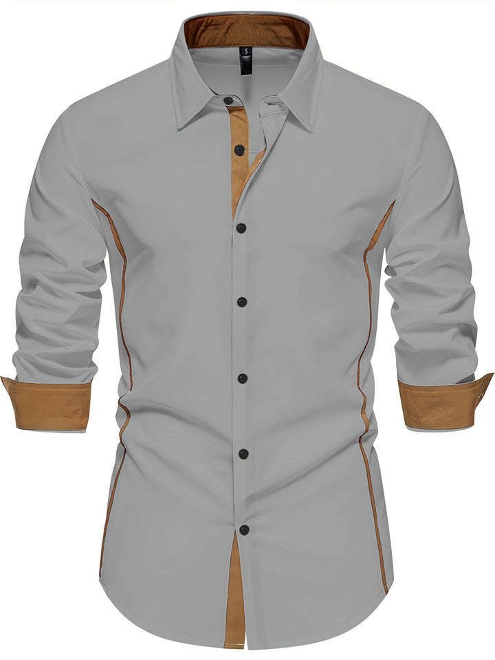 Harlan | Contrast-Trim Button-Up Shirt