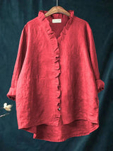 Eliza | Casual Ruffle V Neck Blouse